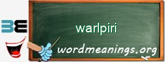 WordMeaning blackboard for warlpiri